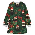 thumbnail image 6 of Girls' long-sleeved dress Christmas Cat Bow Girls' A-line dress with ribbed cuffs Soft and comfortable, 6 of 6