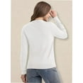 thumbnail image 4 of Women's Crew Neck Button Down Long Sleeve Cardigan for Women Classic Soft Ladies Cardigan Sweater Coat, 4 of 5