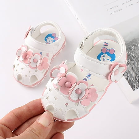 

YOHOME Toddler Infant Kids Baby Girls Flowers LED Luminous Shoes Sneakers