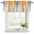 thumbnail image 2 of Orange Gray Valances for Windows, Decorative Rod Pocket Window Valance Curtains, Retro Country Abstract Ombre Aesthetic Short Curtain Drapes for Kitchen/Bathroom/Living Room, 2 Panels, 42" W x 12" L, 2 of 8