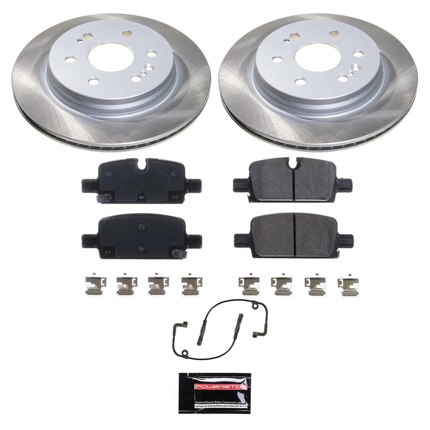 PowerStop Rear Semi-Coated Rotor and Low-Dust Ceramic Brake Pad Kit SC8173