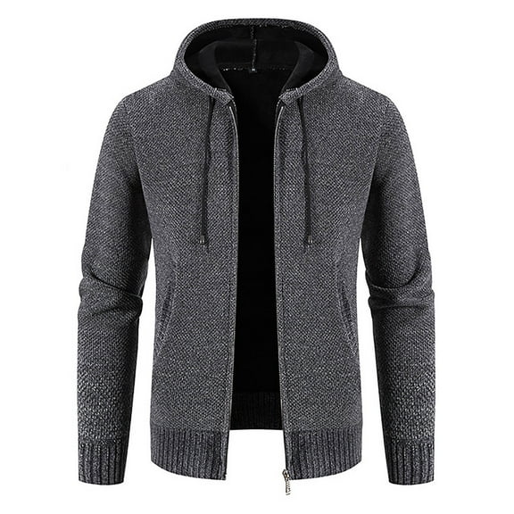 Quinlirra Mens Winter Jackets Clearance Sale Men's Fashion And Winter Stand Collar Sweater Casual Fleece Jacket
