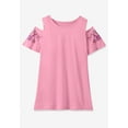 thumbnail image 4 of Woman Within Plus Size Short-Sleeve Cold-Shoulder Tee, 4 of 6