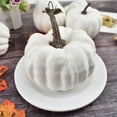 thumbnail image 5 of Thanksgiving Harvest Artificial White Pumpkins Assorted Sizes, 5 of 8