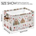 thumbnail image 4 of Yayeee Canvas Storage Basket with Handles for Shelves Fabric Bins Closet Organizer, Red Nordic Christmas House, 4 of 8