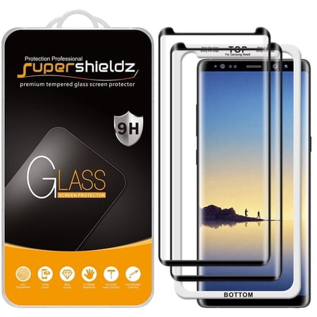 Supershieldz Designed for Samsung Galaxy Note 8 Tempered Glass Screen Protector with (Easy Installation Tray) Anti Scratch, Bubble Free (Black) (2 Pack)