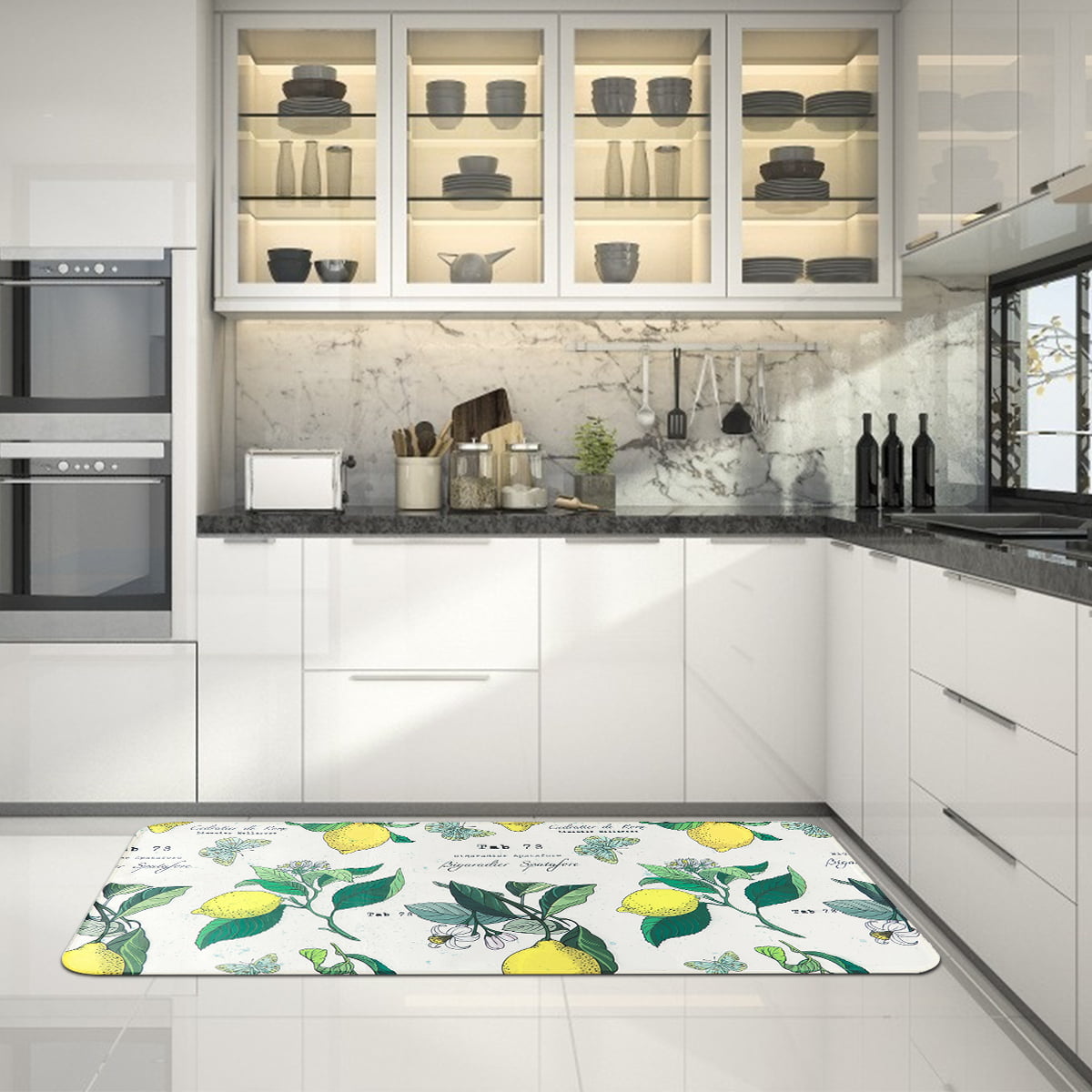 Mloabuc Yellow Lemon Decorative Kitchen Mats Set of 2, Anti Fatigue Wa –  Modern Rugs and Decor