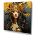 thumbnail image 2 of Designart "Warrior Queen in Gold and Black I" Fashion Wall Art - Glam Gold Woman Abstract Hallway Wall Art Decor, 2 of 6