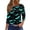 ALM38-Green, variant on 2026 Halloween Shirts For Women Goth Blood Rose Printed Blouse Crew Neck 3/4 Length Sleeve Casual Summer Mansion Tshirt Dark Blue L