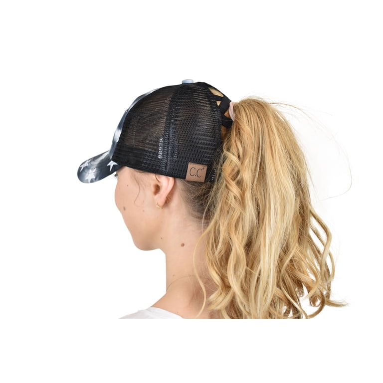 C.C Ponycap Messy High Bun Ponytail Adjustable Mesh Trucker 