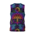 thumbnail image 3 of Gaeub Indian Mandalas Dragonfly Men's Mesh Basketball Jersey, Quick-Drying Sleeveless Top S-4XL, Loose Muscle Tank Top -4X-Large, 3 of 9