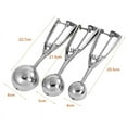 thumbnail image 4 of Ice Cream Scoop, Cookie, Melon Scoop, Stainless Steel Finish Spoons, 1/3 Pack, 3 Sizes, 4 of 8