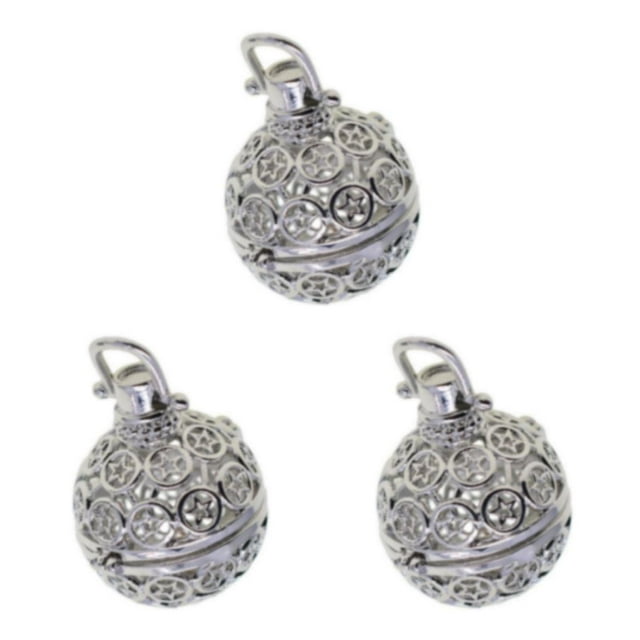 relayinert Perles Cage Médaillon Pendentif Réglages Collier Lotus pour Bricolage Argent Type H 3ensemble