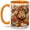 Orange, variant on Autumn Highland Cow 11oz Accent Mug, Ceramic Coffee Cup Glossy ceramic mug with double-sided autumn cow artwork for daily coffee or tea