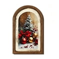 thumbnail image 2 of OCCOA Vintage Christmas Wooden Framed Sign Arched Wall Art Tabletop Hanging Decor for Mantel Shelf Entryway Home Holiday Gift Xmas Present, A, 2 of 7