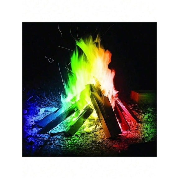 Magic Flame Powder Color Changing Fire Packets, Long Lasting Vibrant Rainbow Flames for Campfires and Fire Pits, Safe Chemical Colorant, Outdoor Party Accessories, 1 Pack, Multi-Color