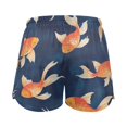 thumbnail image 2 of Women's Short Sleep Pants Sleep Shorts for Women Women's Pajama Bottoms Women's Athletic Shorts Suitable for Home Use Relaxation L Goldfish with Blue Background, 2 of 8