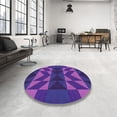 thumbnail image 4 of Ahgly Company Machine Washable Indoor Square Transitional Purple Plum Purple Area Rugs, 4' Square, 4 of 7