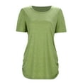 thumbnail image 5 of JLFKNG Women's Tee Shirts Fashion Solid Color Round Neck T-Shirts Short Sleeve Breathable Loose Fit T Shirt Tops Comfy Summer Clothes, 5 of 9