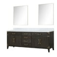 thumbnail image 2 of Laurel 84 in W Brown Oak Double Bath Vanity, Carrara Marble Top, and 36 in Mirrors, 2 of 6