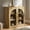 Natural Oak, variant on Glass Arched Door Sideboard Buffet Cabinet, Accent Cabinet with Adjustable Shelf, Wood Modular Credenza Storage Cabinet for Dining Room, Living Room, Entryway, Black