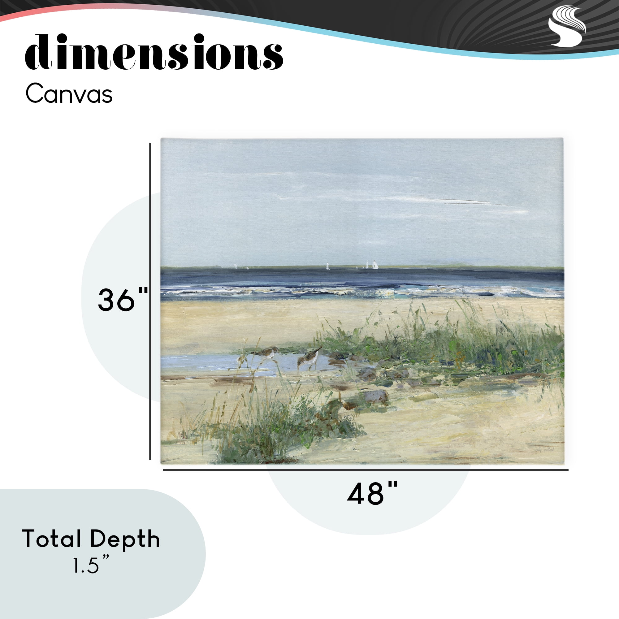Stupell Industries Beach Marsh Sandpipers Canvas Wall Art, design by Sally Swatland