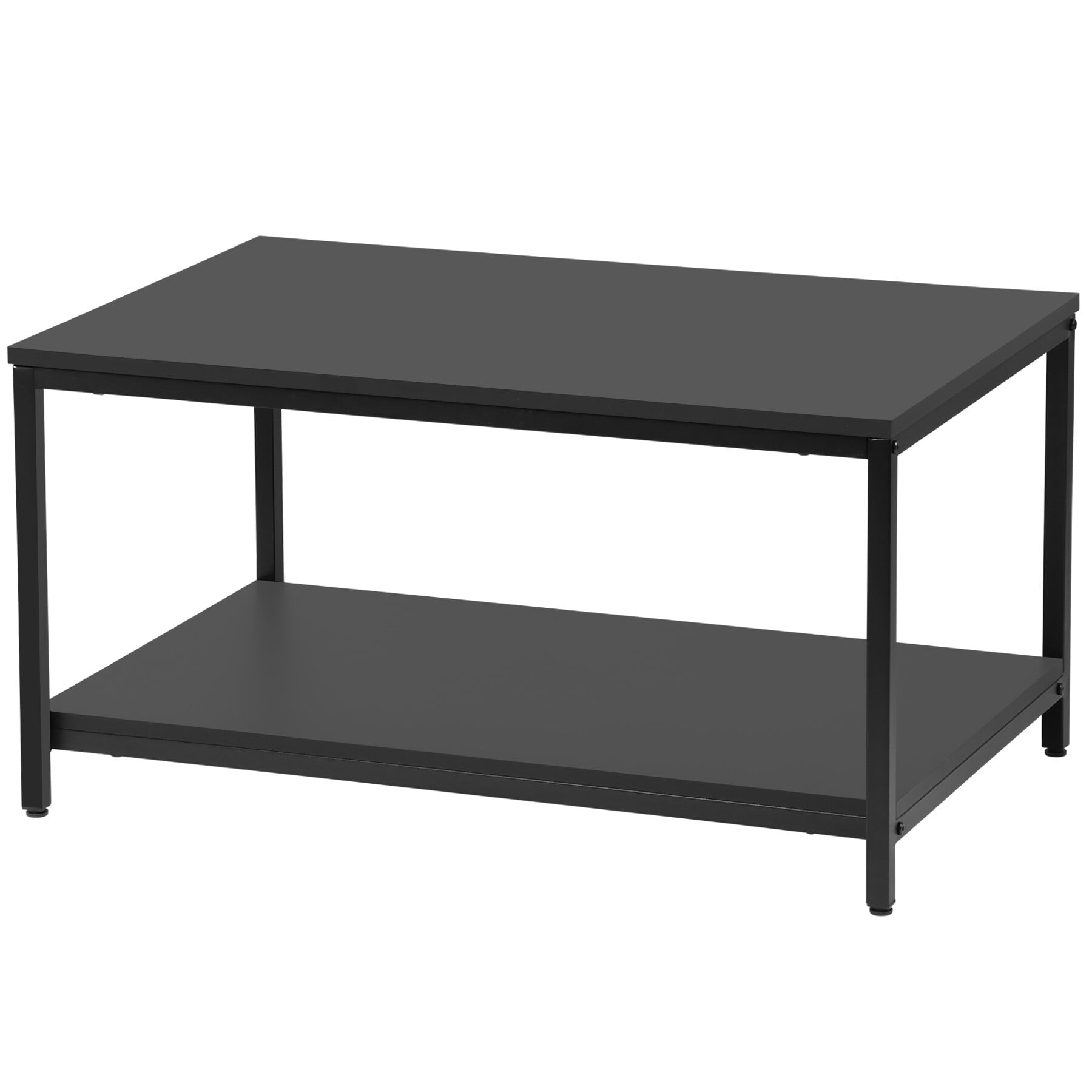 HomGarden Modern Rectangle Wood Coffee Table Indoor Cocktail Table, Black