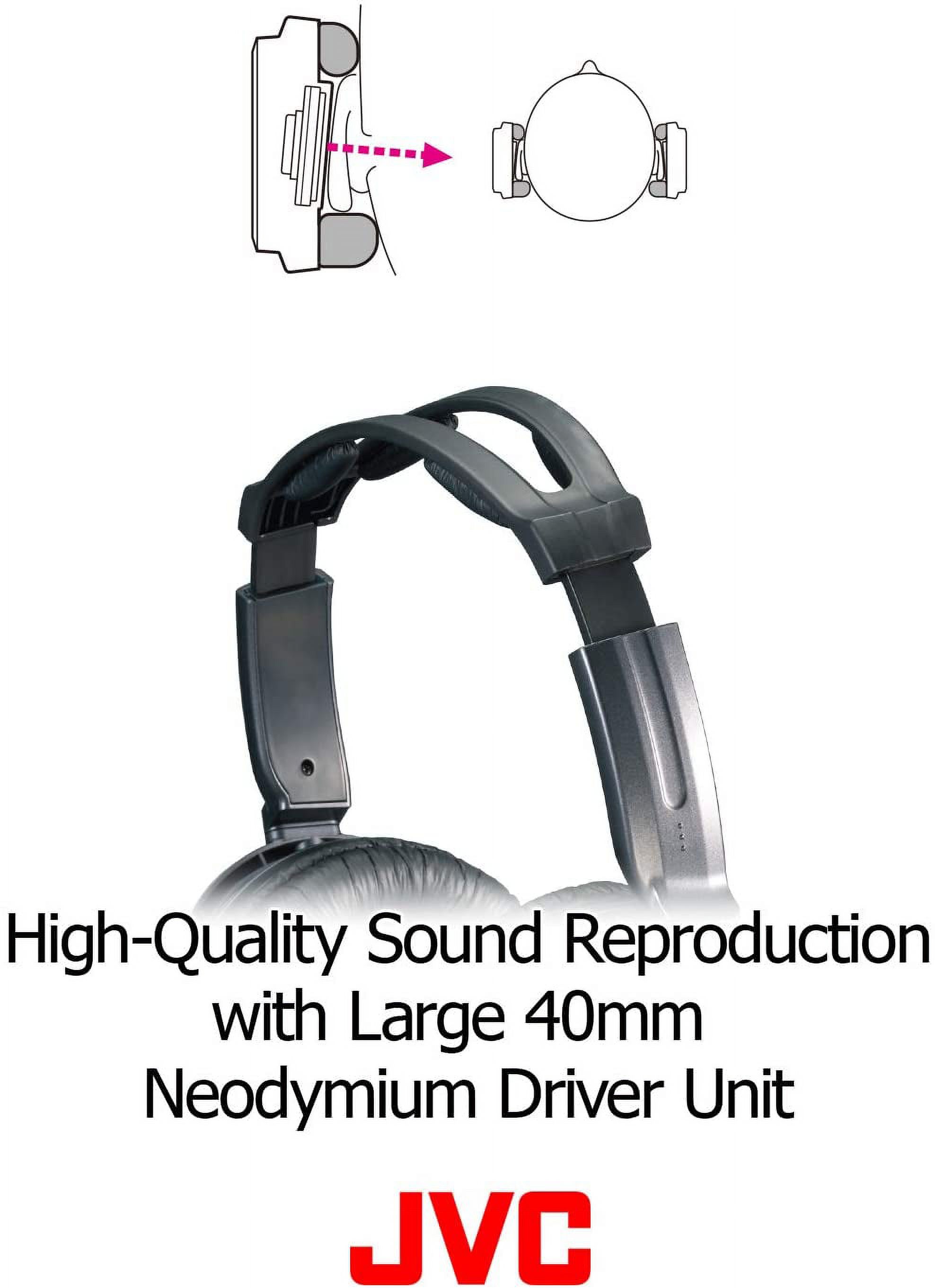 JVC Noise-Canceling On-Ear Headphones, Gray, HARX500 - image 5 of 8