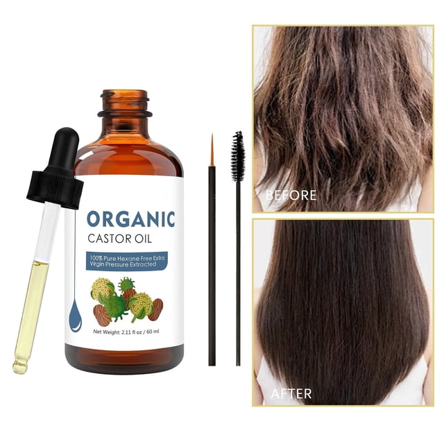 Fiudx Aceite de Ricino Natural, Hidratante Multiusos para Pestañas, Cejas y Uñas, Tratamiento Capilar Resistente y Nutritivo, Fórmula de Absorción No Grasa, Uso Diario En Viajes, Apto para Todo Tipo