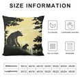 thumbnail image 5 of COMIO Bear Throw Pillow Covers Soft Western Jungle Wildlife Animal Cushion Covers for for Couch Sofa Bedroom Car Rustic Cabin Country Nature Leaves Moon Tree Outdoor Pillow Covers, Black, 5 of 5