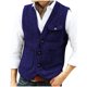 thumbnail image 1 of Camiseta sin mangas con cuello en V para hombre, color liso, sin mangas, con cuello en V y múltiples bolsillos, blusa informal de moda para hombre, 1 of 7