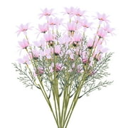 Uxcell 20" Artificial Daisies Silk Flowers Faux Daisy Floral Bouquet Decor, Pink 10 Pack