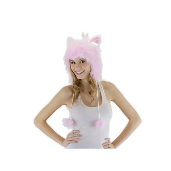 Adult Pink Kitty Hoodie Hat Elope Costumes 290121