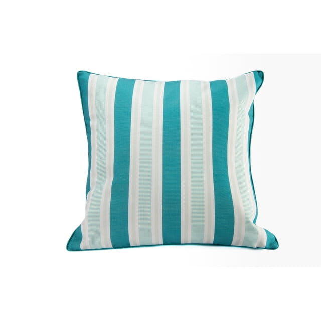 Coussin d'Extérieur Imperméable à Rayures Sarcelle - Ensemble de 2