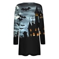 thumbnail image 5 of WFJCJPAF 2024 New Halloween Clearance! Halloween Sweaters for Women Plus,Women's Fashion Casual Printed Long Sleeved Shirt There Are Pockets Cardigan - Black S, 5 of 5