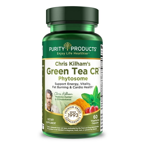 Green Tea CR BRAND NEW w/ Phytosome Technology for Boosted Bioavailibilty (High Absorption) by Purity Products - Healthy Fat Burning Support - 30 Day Supply, 60 Vegetarian Capsules