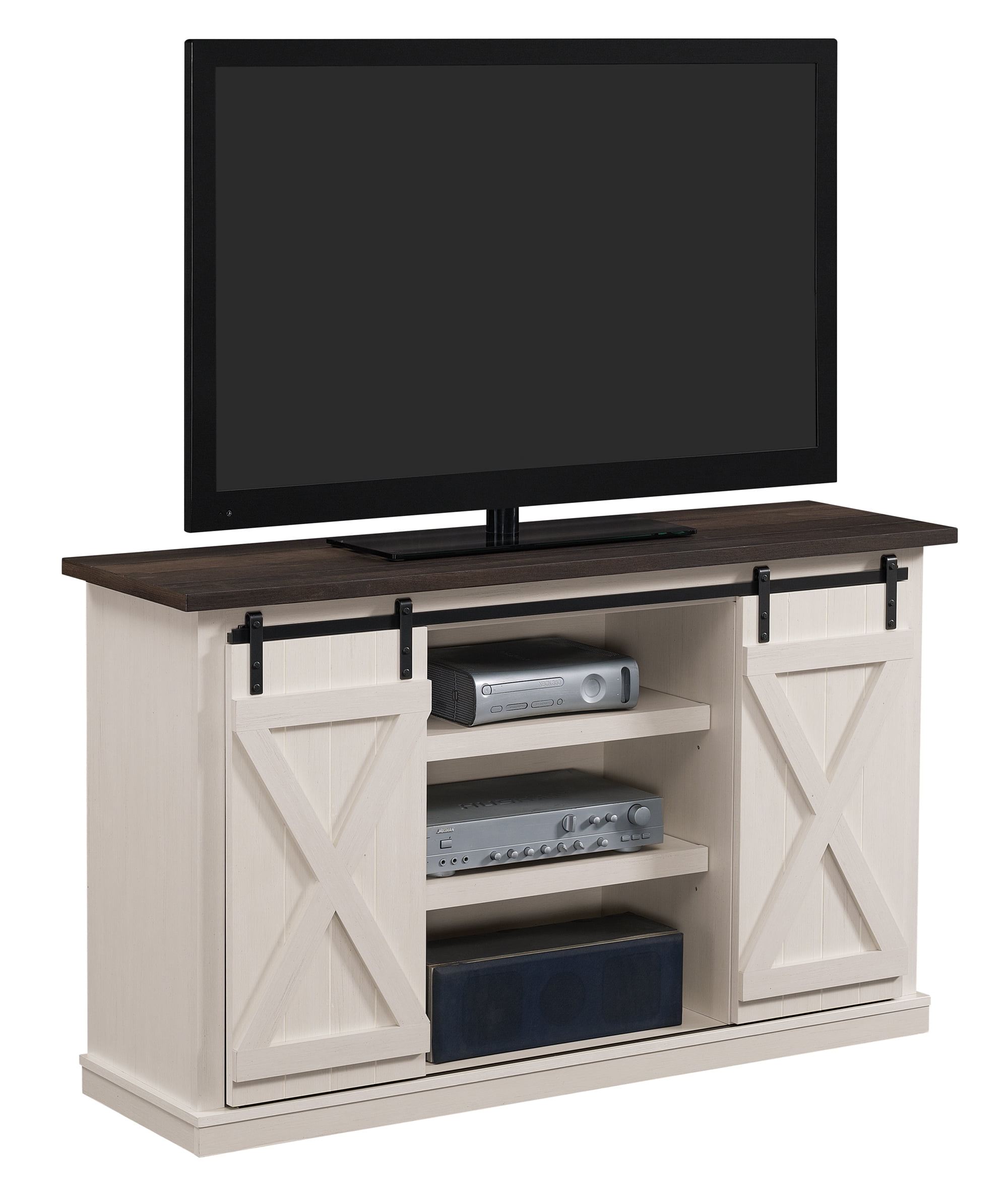 Twin Star Home Terryville Barn Door TV Stand for TVs up to 60", Old White
