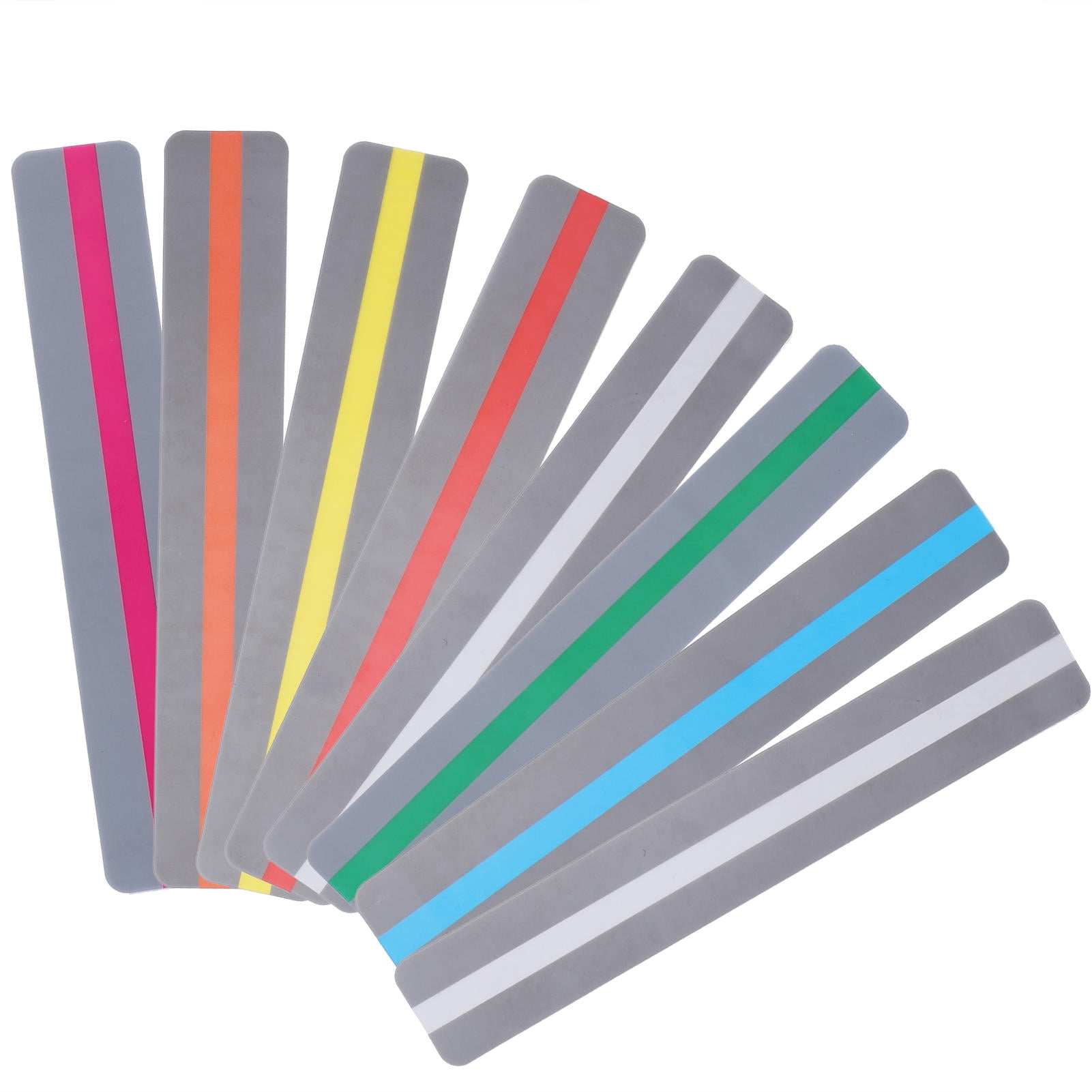 LAZIOEGR 8‑Pack Guided Reading Strips – Color‑Coded PVC Overlays, Bright Transparent Highlights, Small Bookmark Tool for Kids & Beginners