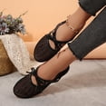 thumbnail image 6 of KIJBLAE Women's Plus Size Mesh Round Toe Bow Knot Flats, Solid Slip On Soft Sole Casual Flat Shoes Black 36, 6 of 9