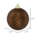 thumbnail image 2 of Vickerman 2.75" Chocolate Durian Glitter Ball Ornament, 12 per Bag, 2 of 3