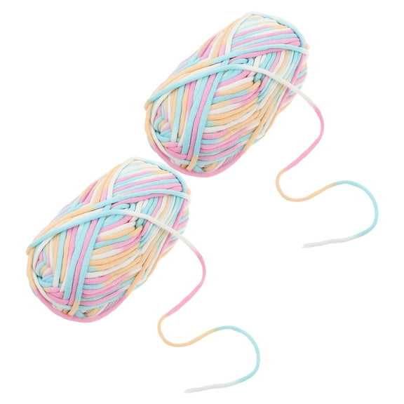 HONITANO Knitting Supply 2Pack Core- Cotton Yarn Multi-colored for Various Occasions 11.8x2.6x2.6in