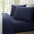 thumbnail image 1 of Bamboohart Fresh Linen Collection United 1200 Thread Count 100% Egyptian Quality Cotton Solid Sheet Set (King  Navy), 1 of 2