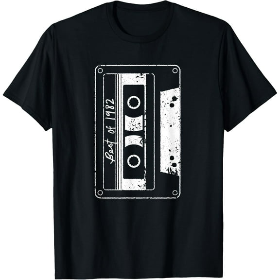 Vintage Best of 1982 80s tshirt tape cassette funny shirt DJ T-Shirt