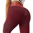 thumbnail image 2 of QLEICOM Womens Yoga Pants Capri Leggings High Waist Running Tie-dye Pants Workout Leggings Athletic Pants Tummy Control Leggings Red XXL, 2 of 6