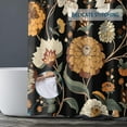 thumbnail image 4 of Black Boho Floral Shower Curtain, Watercolor Vintage Paisley Flower and Leaves Bathroom Shower Curtain, Waterproof Fabric Wildflower Shower Curtain with 12 Hooks, 72 x 72 Inch, 4 of 5