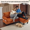 thumbnail image 2 of Ktaxon Convertible Sectional Sofa, L Shaped Couch with Storage Ottoman, Corduroy 3-Seater Couch for Small Space Living Room Orange, 2 of 8