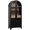 Black, variant on 71" Tall Arched Kitchen Pantry Cabinet with Door Shelves, Farmhouse Kitchen Storage Cabinet with Open & Adjustable Shelves, Hidden Drawer & Glass Door, Cupboard for Kitchen, Dining Room, White