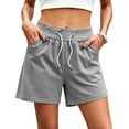 thumbnail image 2 of yillto Womens Running Sweatshorts Lightweight Loose Elastic Waist Drawstring Causal Jogger Pocket Shorts, 2 of 6