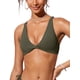 thumbnail image 1 of Top de Bikini CRZ YOGA con Nudo Frontal y Tirantes Cruzados Verde Oliva Oscuro XL, 1 of 5