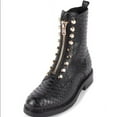 thumbnail image 4 of Jeffrey Campbell TONETTE Black Snake Embellished Block Chunky Heel Combat Boots (BLACK SNAKE, 10), 4 of 6